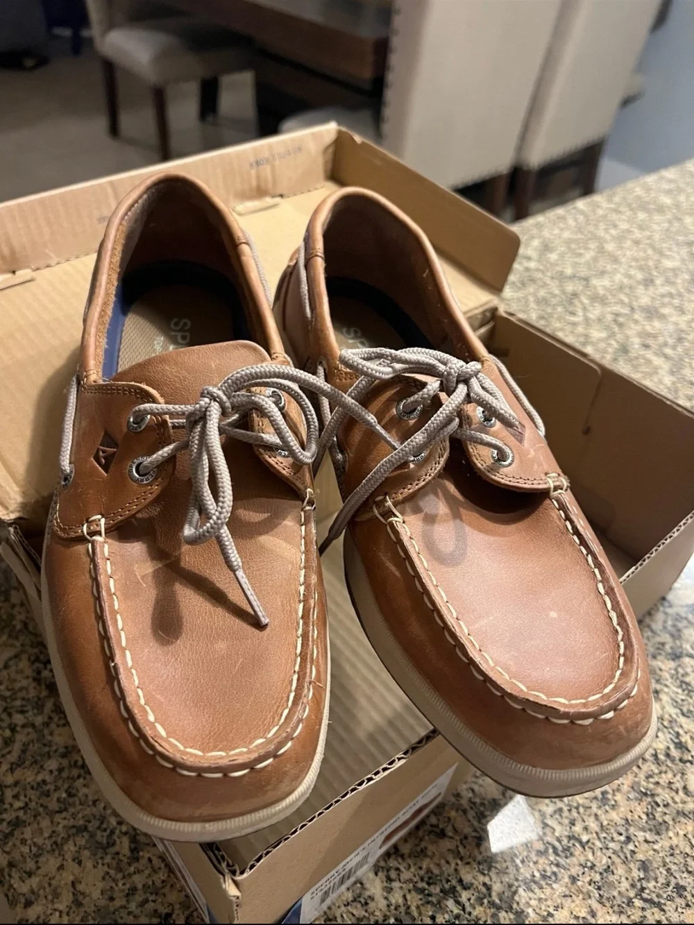 Sperry Men's Tan/Brown Mesh-Panel Boat Shoe